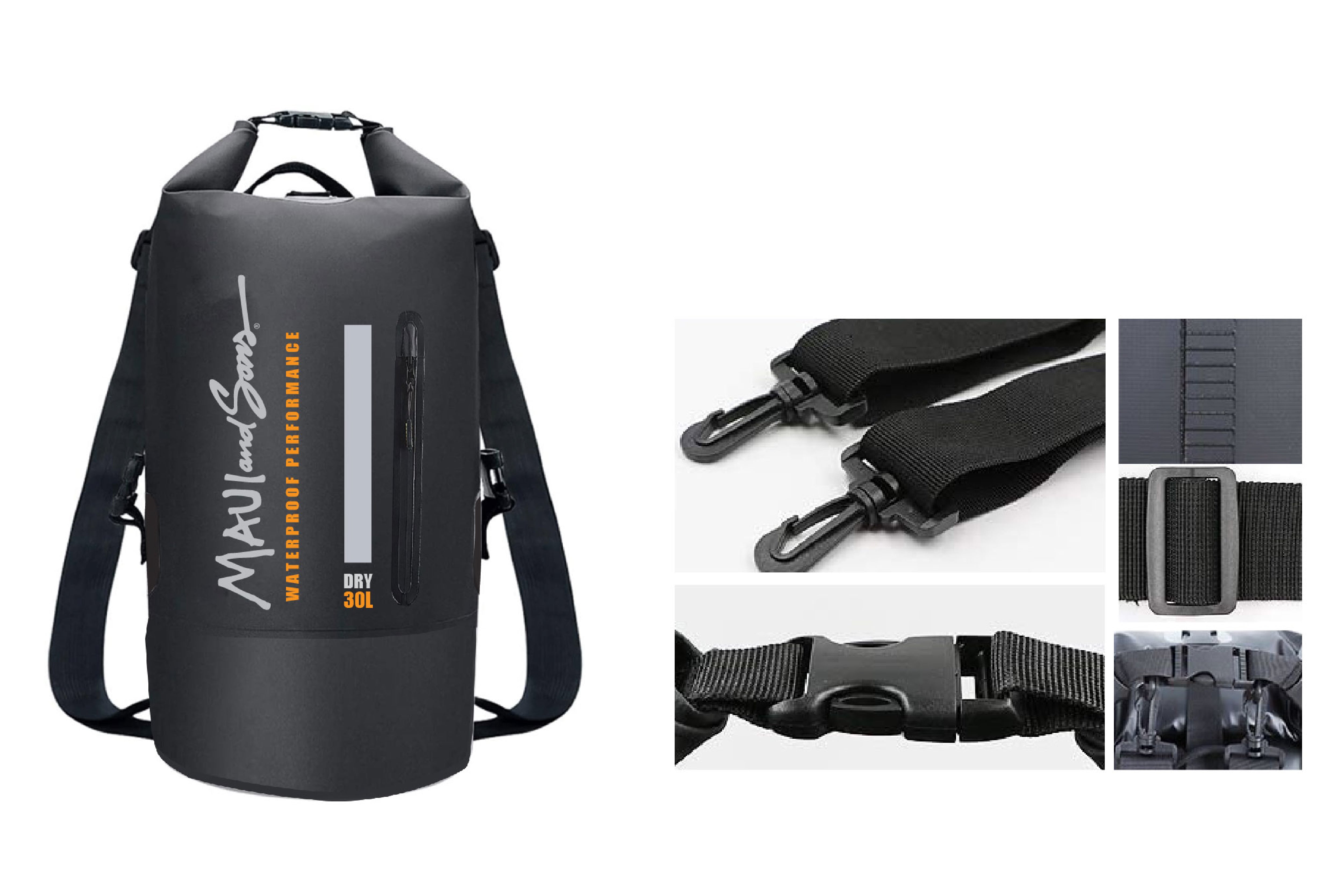 Rucsac Dry Bag MAUI & SONS 30L Waterproof Negru
