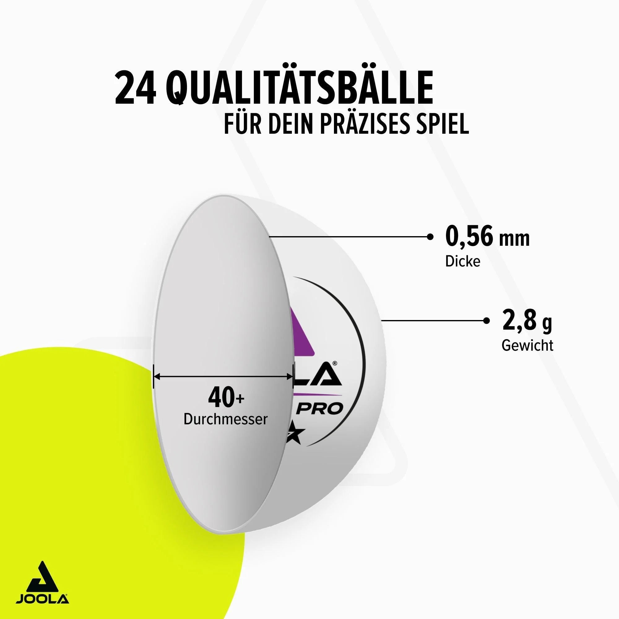 Set mingi de tenis de masă JOOLA 3-Star Pro*** 40+, pachet de 6